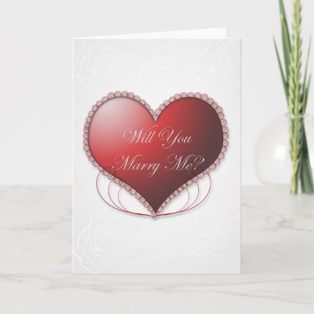 Lacy Heart kommer du att gifta mig med kort (Framsida)