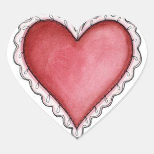 Lacy Heart - Stickers Hjärtformat Klistermärke