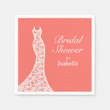 Lacy Living Coral Möhippa Napkin