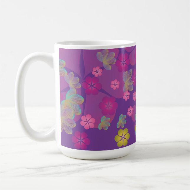 Lacy Lotus Lila Kaffemugg (Vänster)