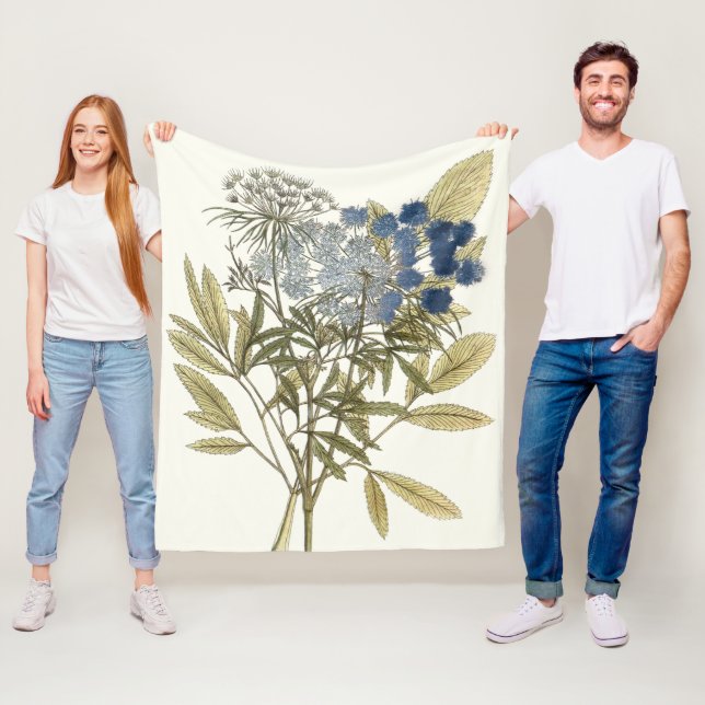 Lacy Lövs - Flowers and Greenery Fleecefilt (På plats)