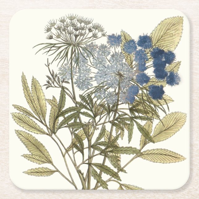 Lacy Lövs - Flowers and Greenery Underlägg Papper Kvadrat (Framsidan)