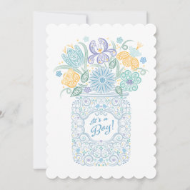 Lacy Mason Baby Shower Det är en pojke-inbjudan Inbjudningar