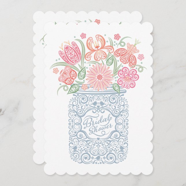 Lacy Mason Burk Inbjudningskort för möhippan (Fram/baksida)