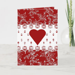 Lacy Red Valentine Helgkort