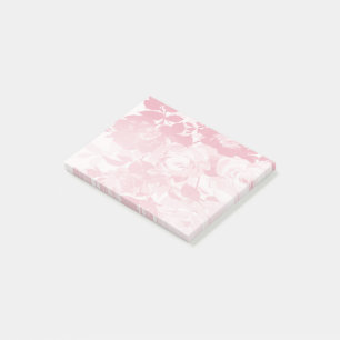 Lacy rosa-blomma post-it block