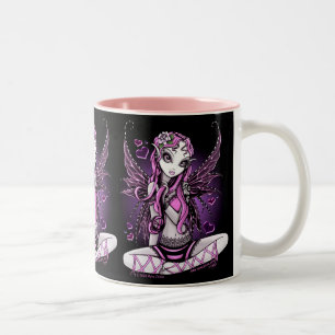 Lacy rosa felik valentines daymugg Två-Tonad mugg