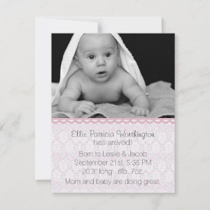 Lacy See Flicka Birth Notice Meddelande