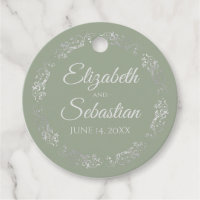 Lacy Silver Gräns Elegant Sage Grönt Bröllop