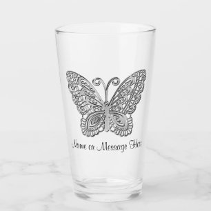 Lacy tittar Silver Personlig Butterfly Tumbler Glaskopp