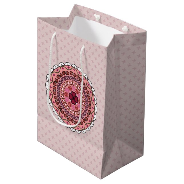 Lacy Valentines Dag Gift Bag (Framsidan Vinklad)
