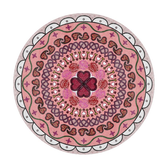 Lacy Valentines Day Glass Caking Board (Framsidan)