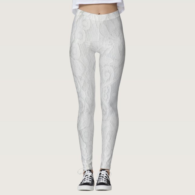 Lacy White Bridal  Leggings (Framsida)