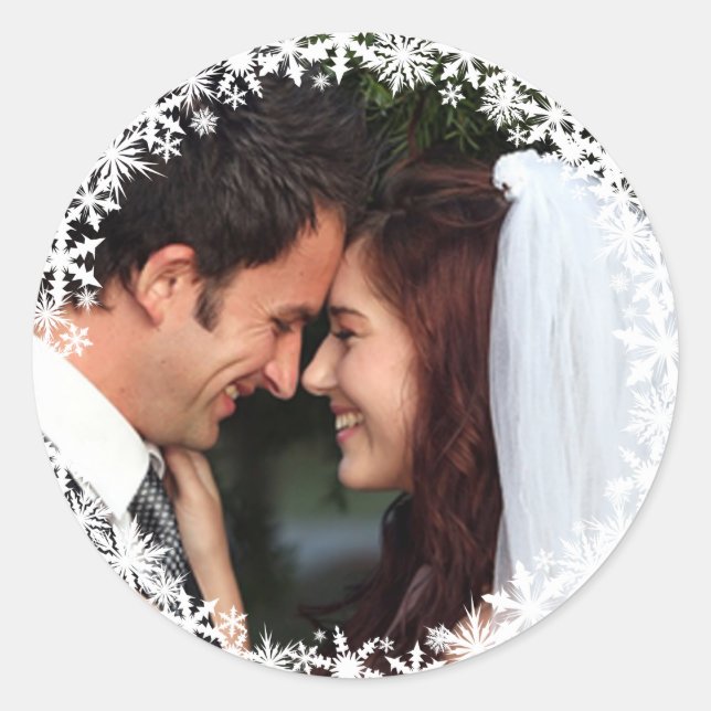 Lacy Winter Helgdag Sticker Runt Klistermärke (Framsida)