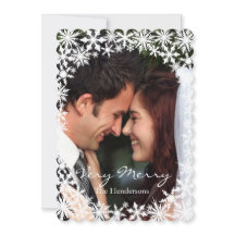 Lacy Winter Photo Helgdag Card