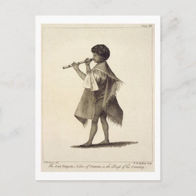 Lad Taiyota, född i Otaheite, i Dress Vykort (Framsida)