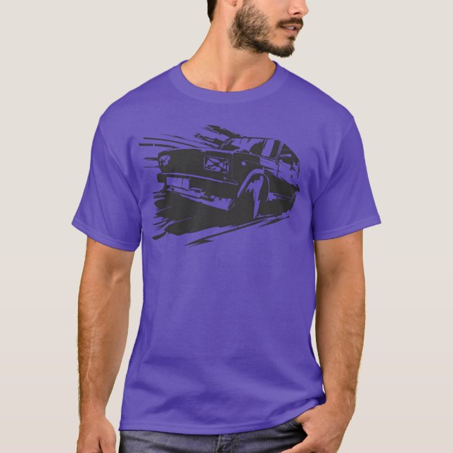 Lada 2105 soviet union zigul old russian car funny t shirt (Framsida)