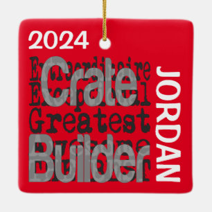 Låda Builder Extraordinaire ANPASSNINGSBAR Julgransprydnad Keramik