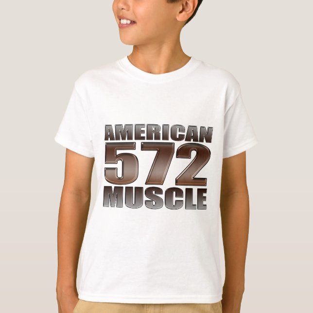 låda för kvarter för amerikanmuskel 572 motorisk t-shirt (Framsida)