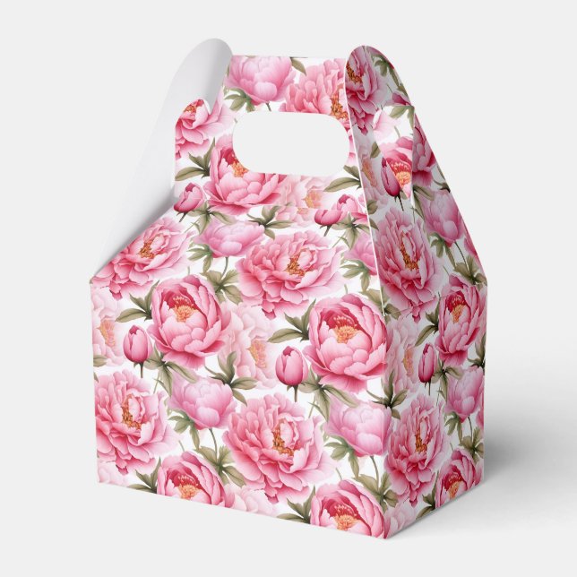 Låda för Peonies Print Party Favor Presentaskar (Framsidan Sidan)