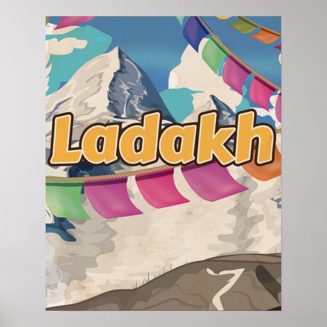 Ladakh, Indien Vintage resemaffisch Poster (Framsidan)