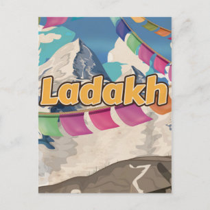Ladakh, Indien Vintage resemaffisch Vykort