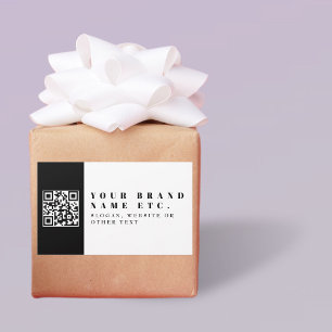 Ladda bara upp din egen QR-kod Modern Rektangulärt Klistermärke