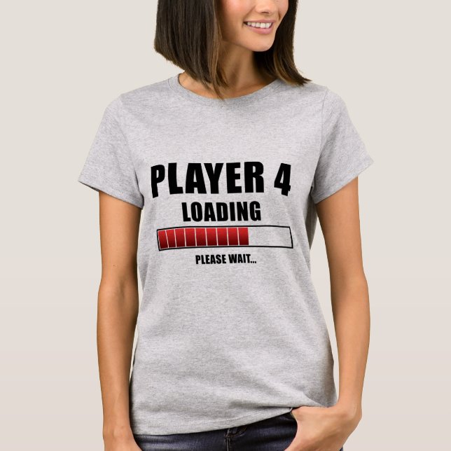 Ladda gravid för spelare 4 t shirt (Framsida)