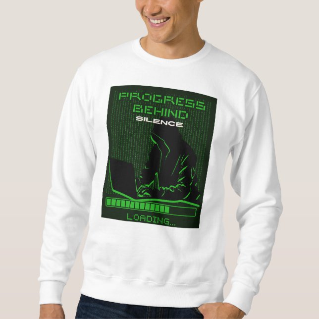 Ladda Hacker Laptop Graphic T-Shirt Lång Ärmad Tröja (Framsida)