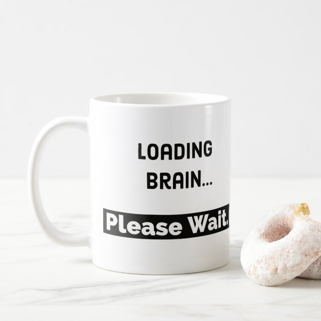 Ladda hjärnan råna | den roliga kaffemuggen kaffemugg (Med munk)