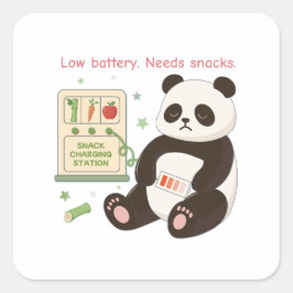 Ladda med bambu-snacks fyrkantigt klistermärke