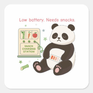 Ladda med bambu-snacks fyrkantigt klistermärke