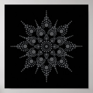 Ladda ned punkt din egen Blommigt Mandala Poster