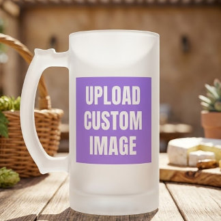 Ladda upp 2 anpassade bilder - Lägg till dina egna Frostat Ölglas