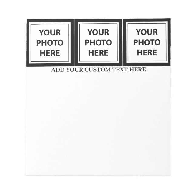 Ladda upp 3 foton och lägg till text - Anpassa Bil Anteckningsblock (Framsida)