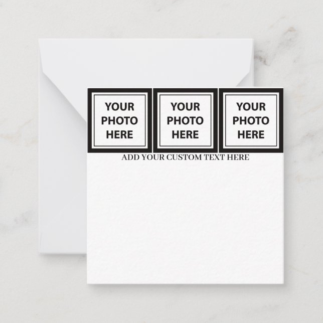 Ladda upp 3 foton och lägg till text - Anpassa Bil Anteckningskort (Framsida)