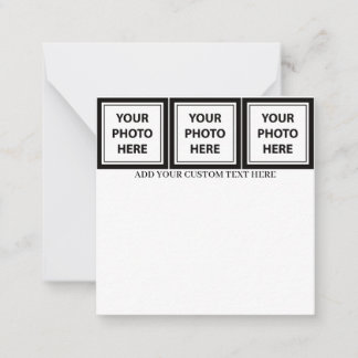 Ladda upp 3 foton och lägg till text - Anpassa Bil Anteckningskort