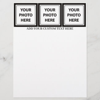 Ladda upp 3 foton och lägg till text - Anpassa Bil Brevhuvud