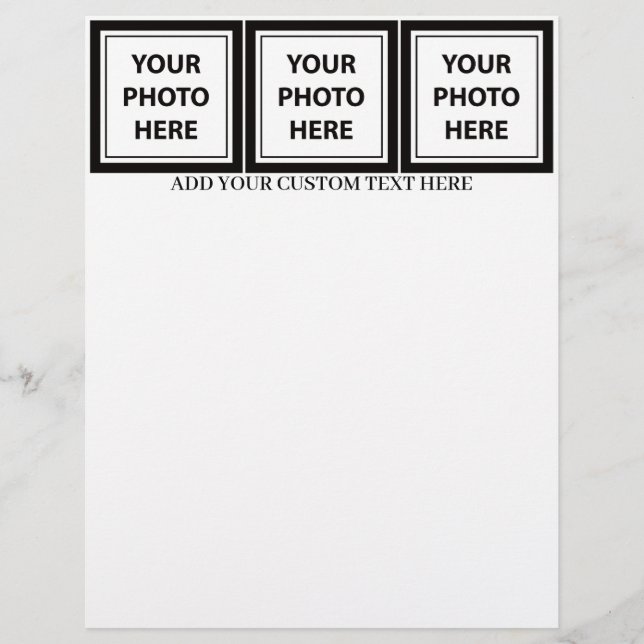 Ladda upp 3 foton och lägg till text - Anpassa Bil Brevhuvud (Framsida)