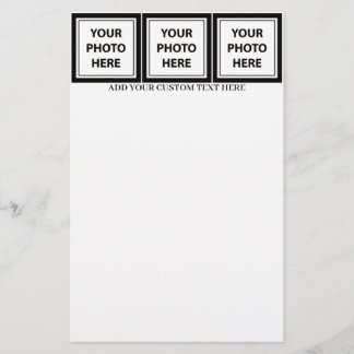 Ladda upp 3 foton och lägg till text - Anpassa Bil Brevpapper