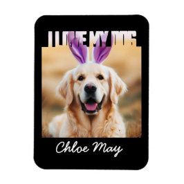 Ladda upp anpassad husdjursfoto Namn Jag älskar mi Magnet