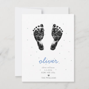 Ladda upp Anpassningsbar Baby Footprint Blue Boy B Meddelande