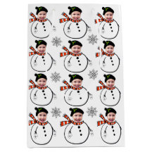 Ladda upp Ansikte Photo Cute Snögubbe och Snöfling