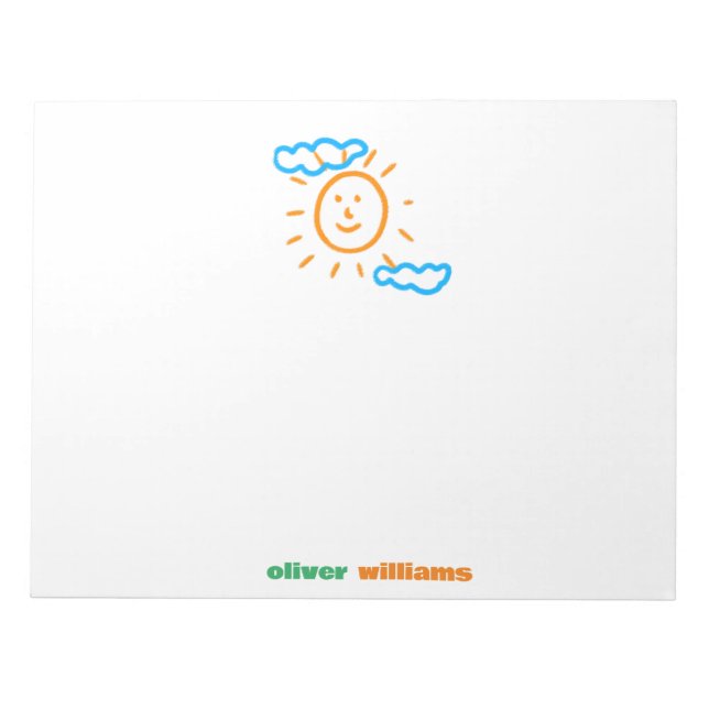 Ladda upp Barn Teckning Vrid barnteckningen till Anteckningsblock (Framsida)