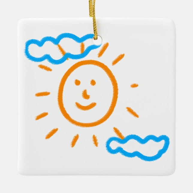 Ladda upp Barn Teckning Vrid barnteckningen till Julgransprydnad Keramik (Framsida)