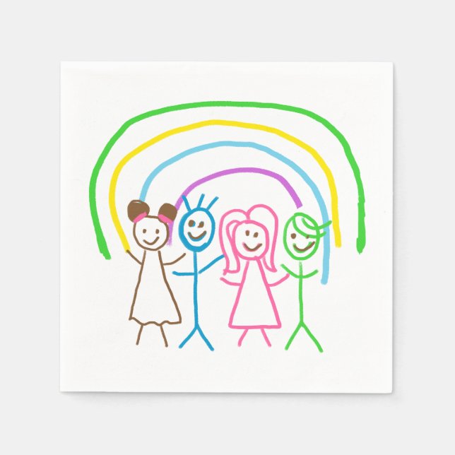 Ladda upp Barn Teckning Vrid barnteckningen till Pappersservett (Framsidan)