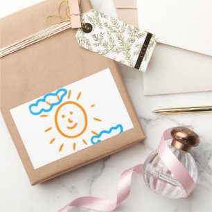 Ladda upp Barn Teckning Vrid barnteckningen till Rektangulärt Klistermärke