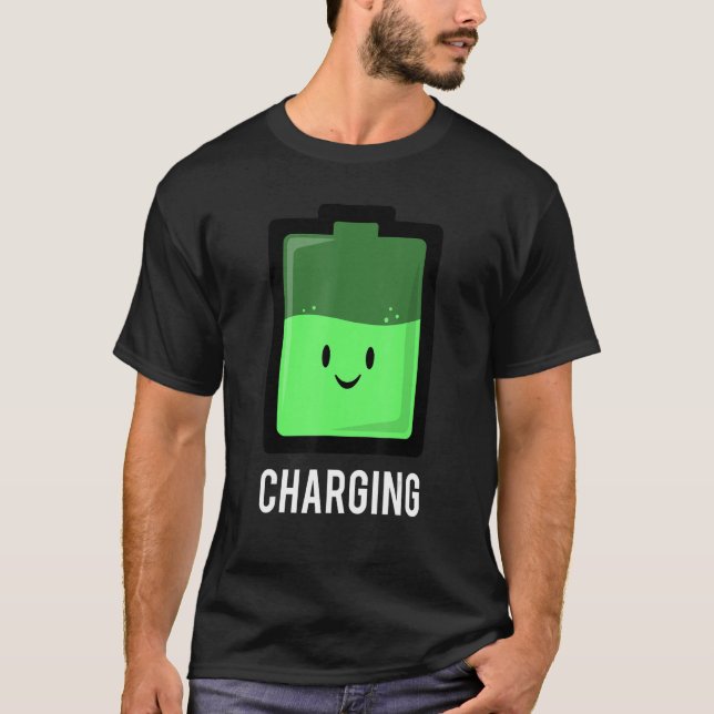 Ladda upp batteriets aktiva livsstil för energisnå t shirt (Framsida)