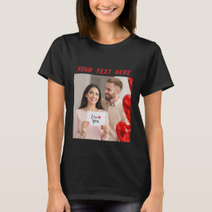 ladda upp bild Anpassningsbar Photo Glad Valentine T Shirt