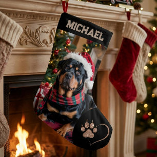 ladda upp bild Hund Anpassad Foto text Personlig  Liten Julstrumpa